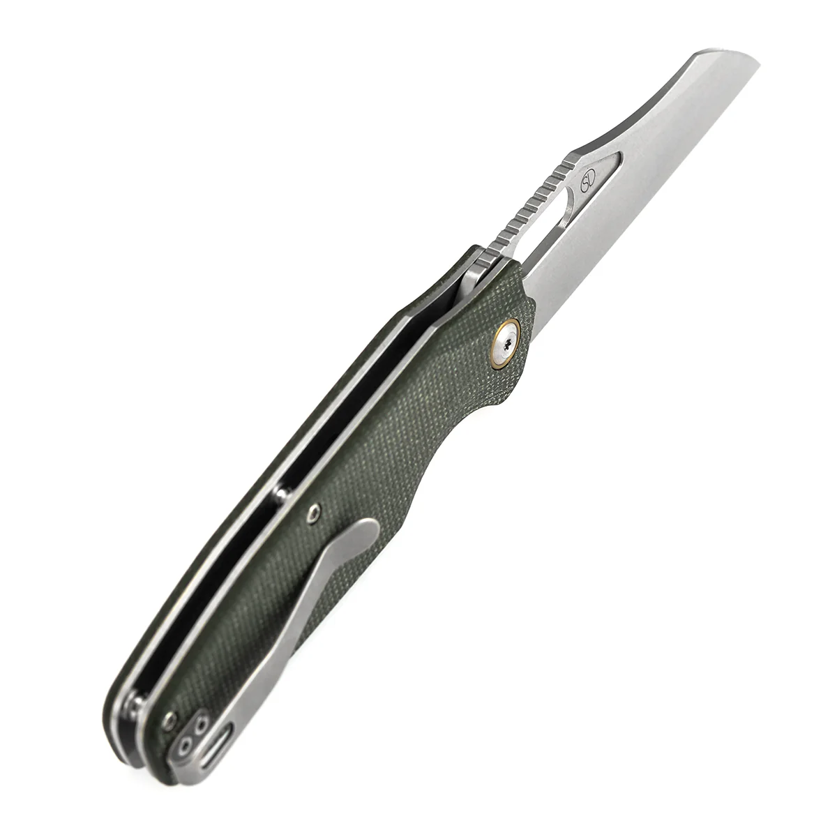 Tenable Tuckamore Folding Knife | 3.54" Stonewashed Nitro V | Green Micarta | Jonathan Styles Design - B1052A1 - Image 6
