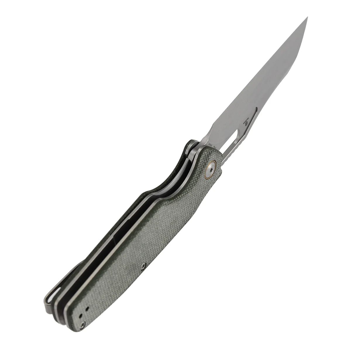 Tenable Tuckamore Folding Knife | 3.54" Stonewashed Nitro V | Green Micarta | Jonathan Styles Design - B1052A1 - Image 7