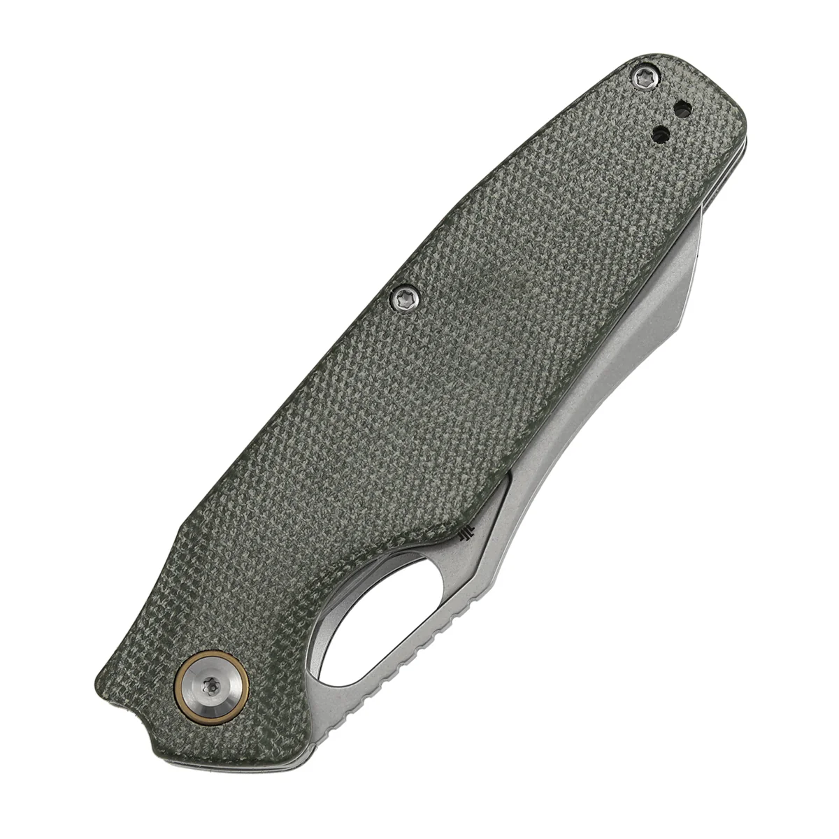 Tenable Tuckamore Folding Knife | 3.54" Stonewashed Nitro V | Green Micarta | Jonathan Styles Design - B1052A1 - Image 8
