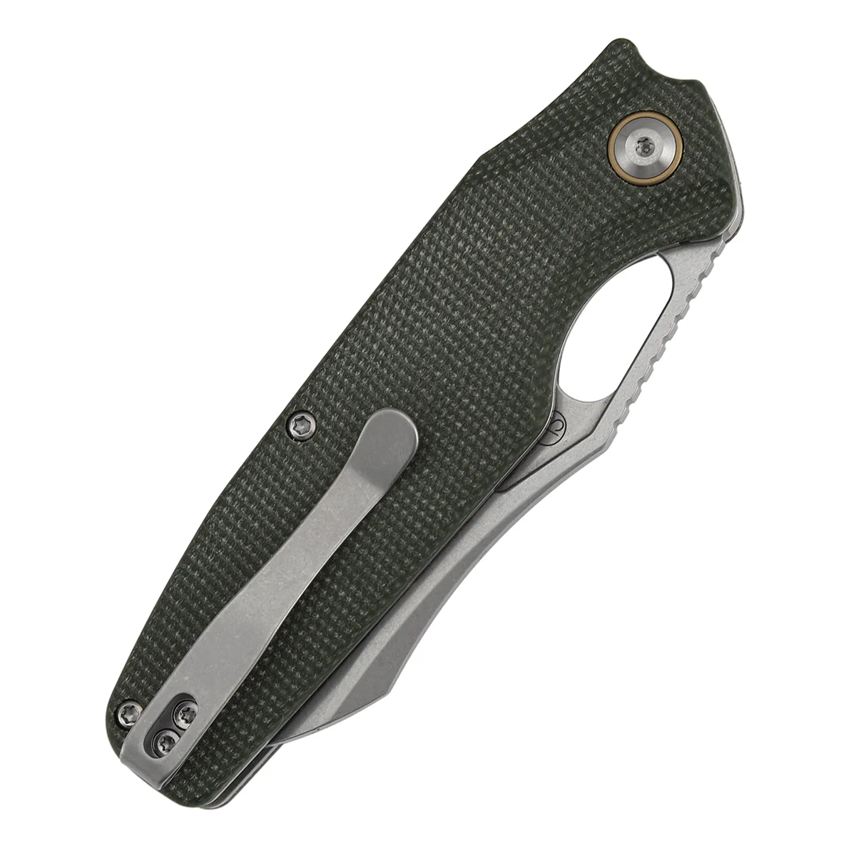 Tenable Tuckamore Folding Knife | 3.54" Stonewashed Nitro V | Green Micarta | Jonathan Styles Design - B1052A1 - Image 9