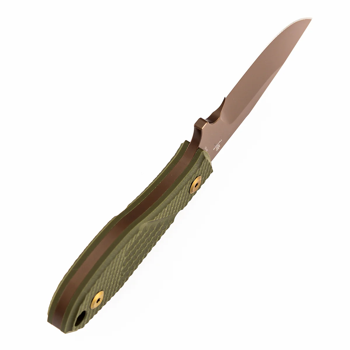 Tenable Tiny Dancer Fixed Blade Knife | 3.17" Rose Gold D2 Blade | Olive Green G10 Handle | JB Stout Design | G014A7 - Image 4
