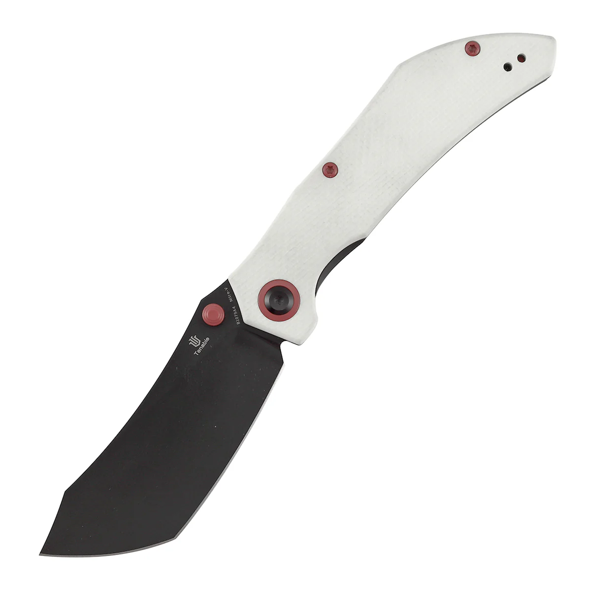 Tenable Tipper Folding Knife | 3.39'' Blackwash Nitro V Blade | White G10 Handle | Edgy Bladeworks Design | B1079A4 - Image 2