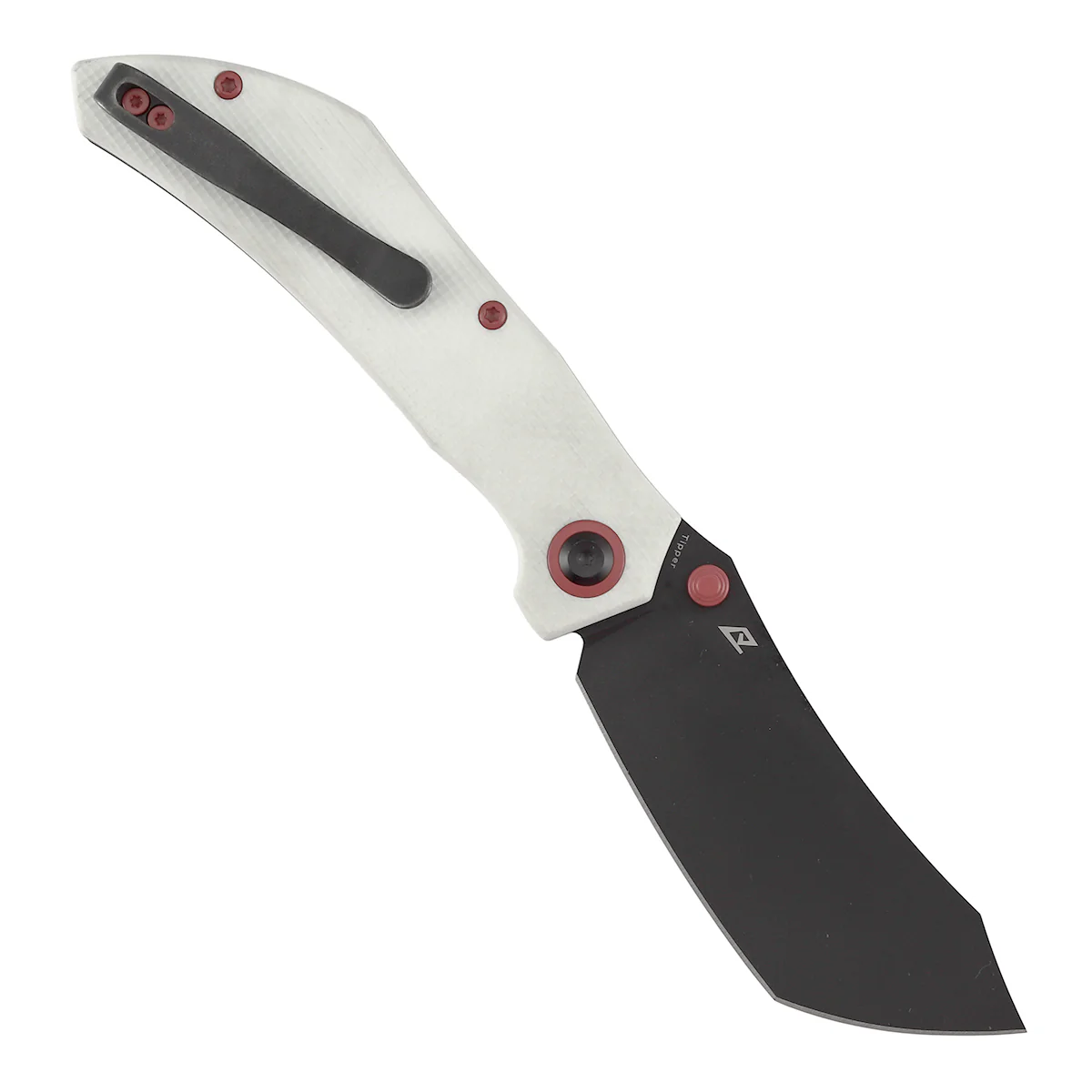Tenable Tipper Folding Knife | 3.39'' Blackwash Nitro V Blade | White G10 Handle | Edgy Bladeworks Design | B1079A4 - Image 3