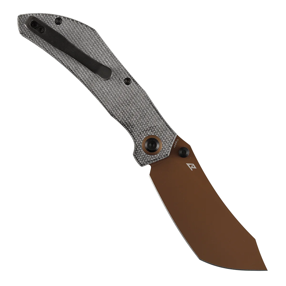 Tenable Tipper Folding Knife | 3.39'' Rose Gold Nitro V Blade | Black Micarta Handle | Edgy Bladeworks Design | B1079A1 - Image 3